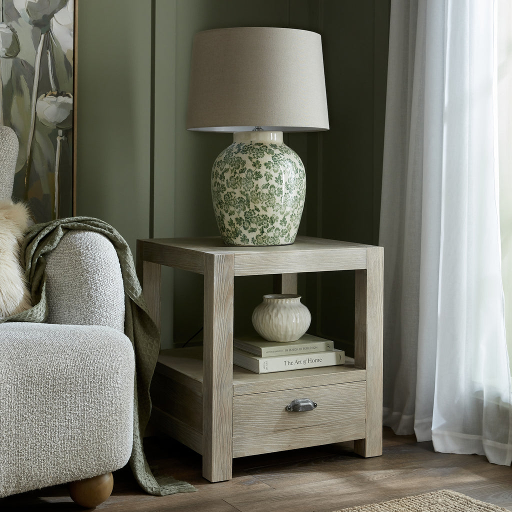 Haldon Collection 1 Drawer Side Table with Shelf - Brown
