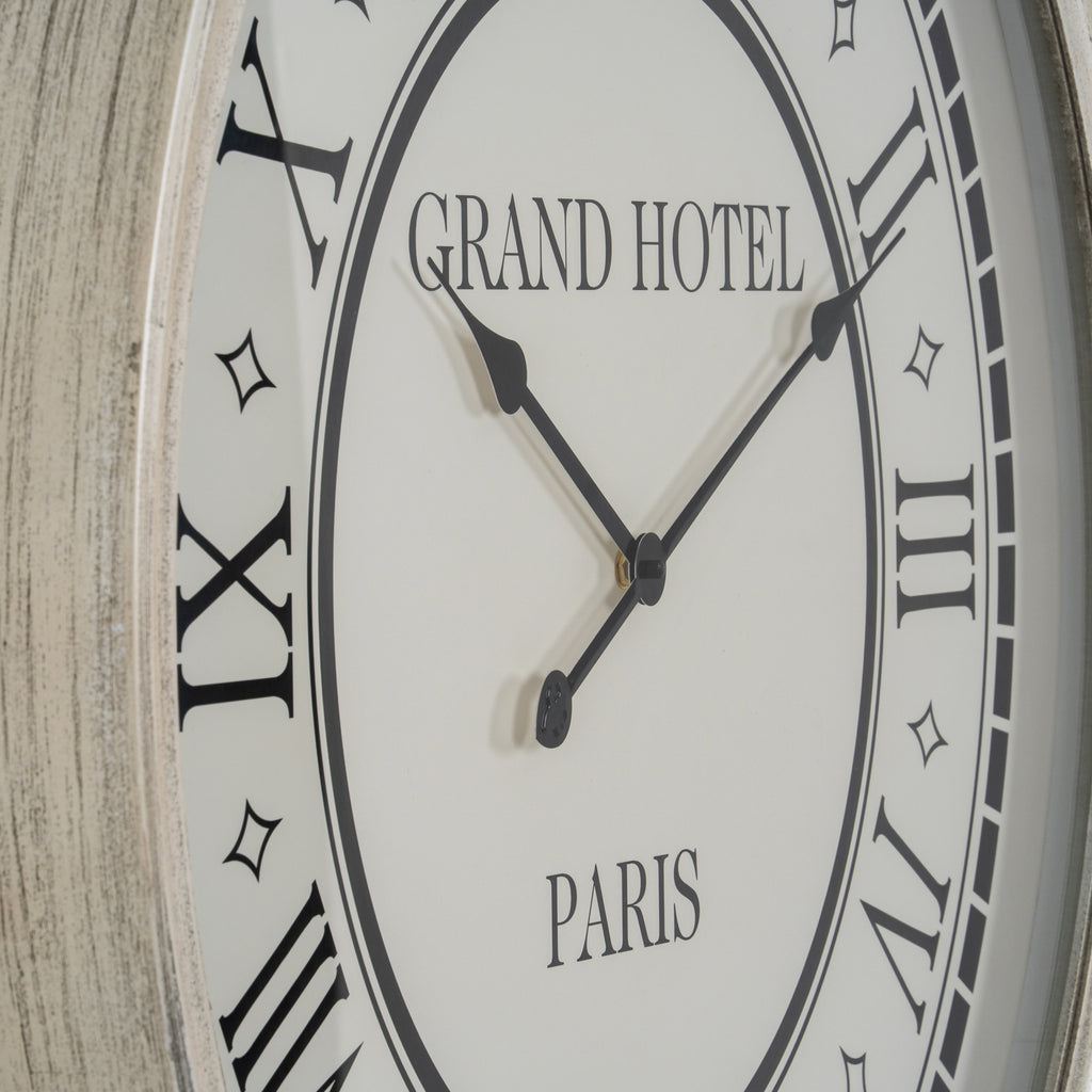 Hotel Paris Large Grey Clock with Glass