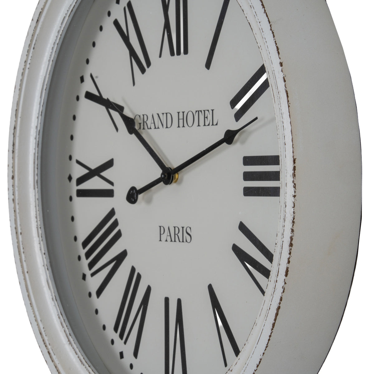 Hotel Paris White Clock with Glass - White
