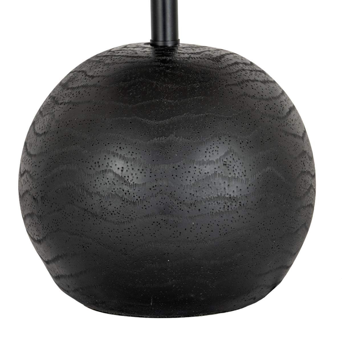 Black Cannon Table Lamp with Hessian Shade - Black