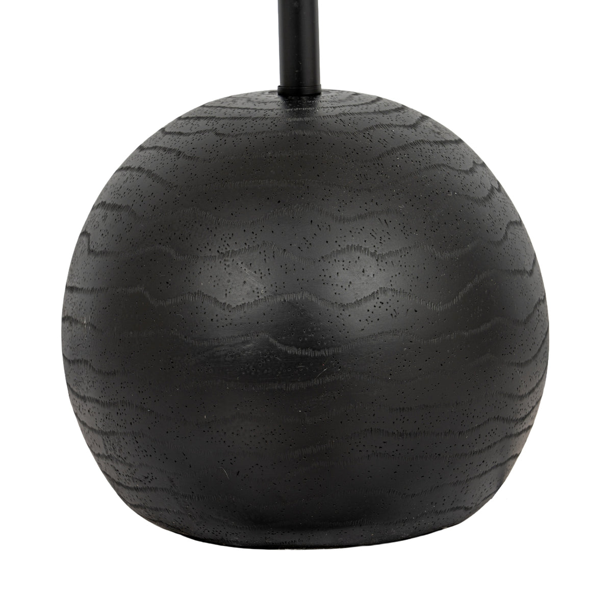Black Cannon Floor Lamp with Hessian Shade - Black