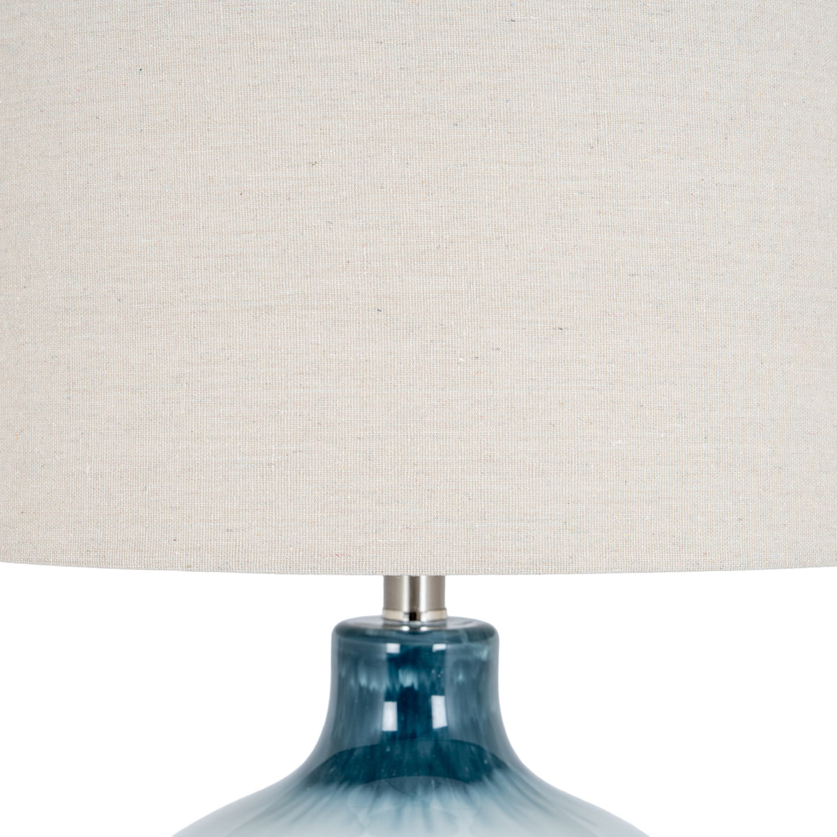 Ocean Shadows Table Lamp with Linen Shade - Blue