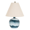 Ocean Shadows Squat Table Lamp with Linen Shade