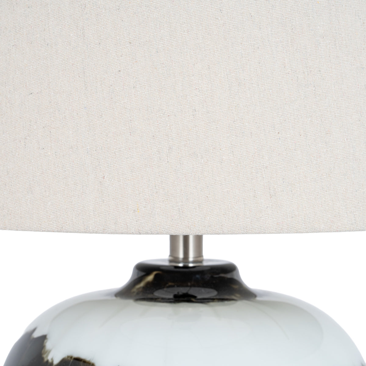 Midnight Shadows Table Lamp with Linen Shade - Black