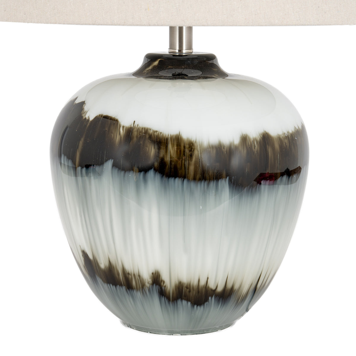 Midnight Shadows Table Lamp with Linen Shade - Black