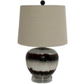 Sepia Shadows Squat Table Lamp with Linen Shade