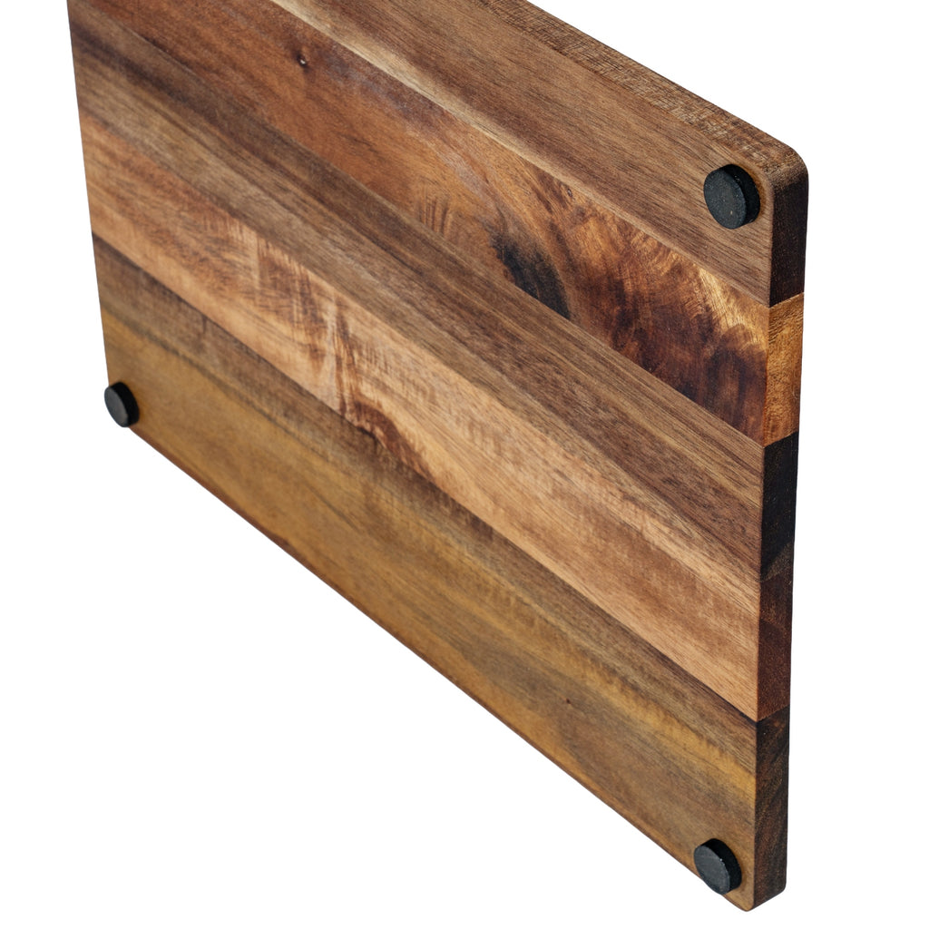 Acacia Cheese Board Set with White Bowl, Slate and Cutlery - Brown