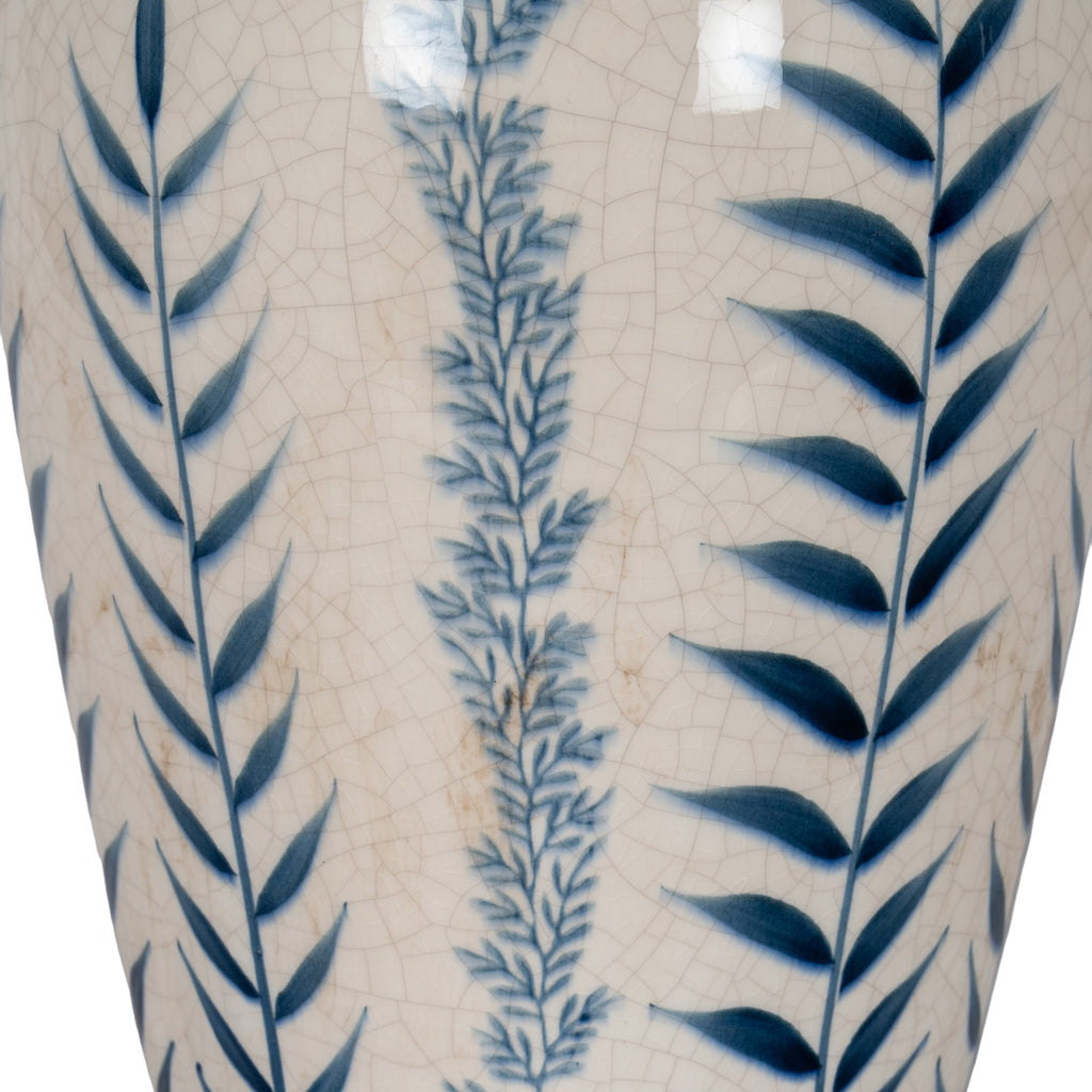 Classic Blue Flora Juniper Vase - White