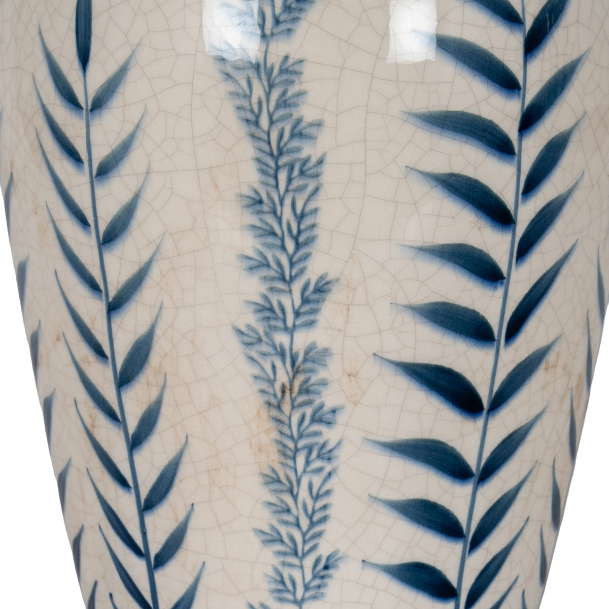 Classic Blue Flora Juniper Vase - White