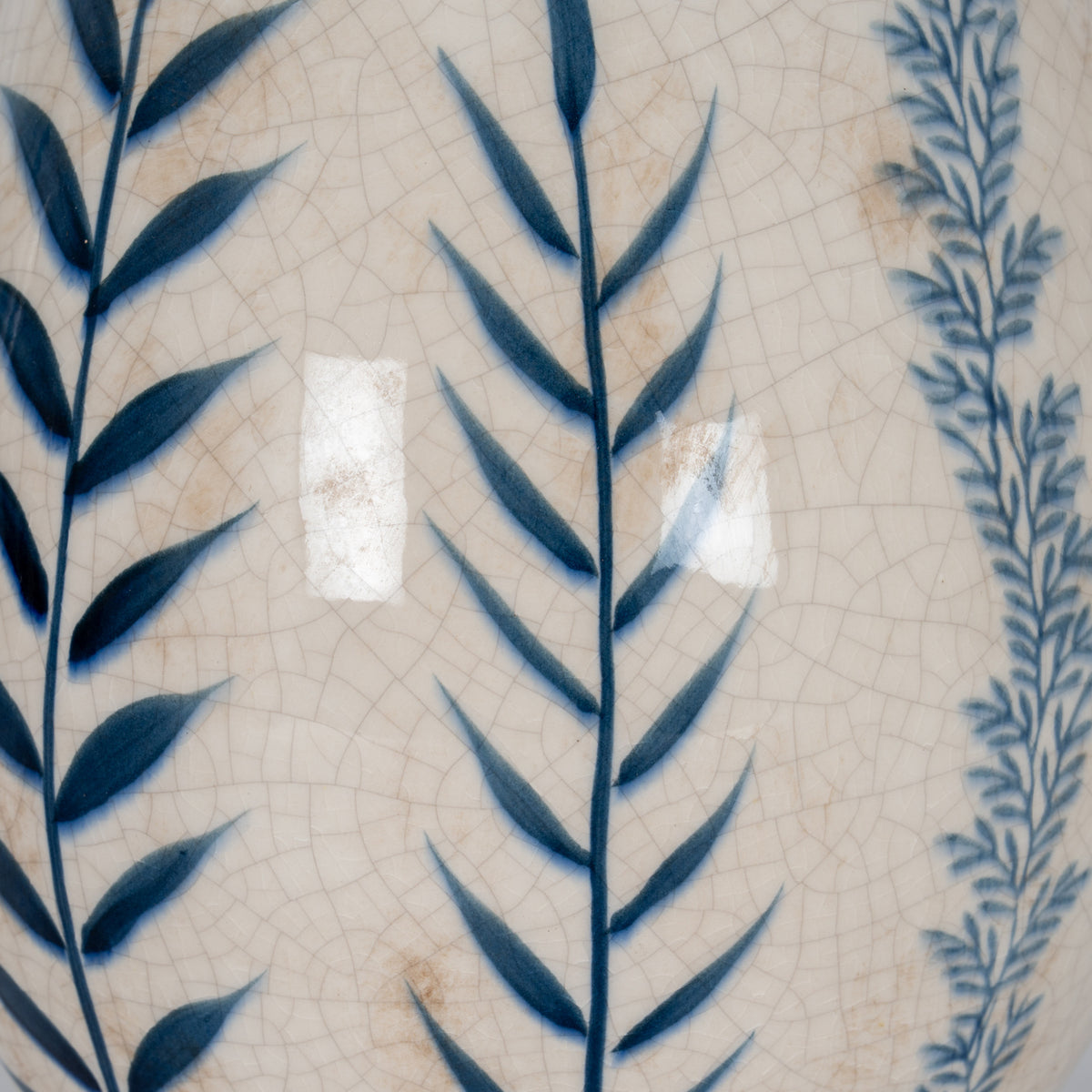 Large Blue Flora Olpe Jug Vase - White