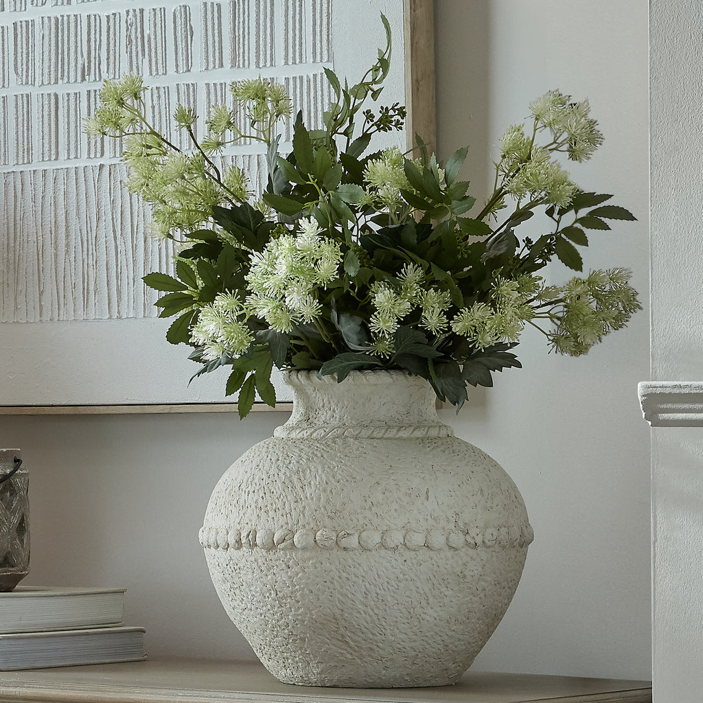 Medium Olympia Terracotta Vase - White