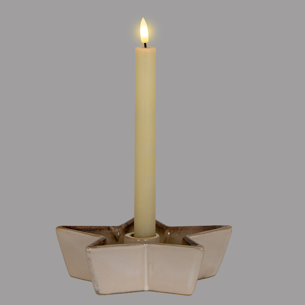 Small Solace Star Candle Holder - White