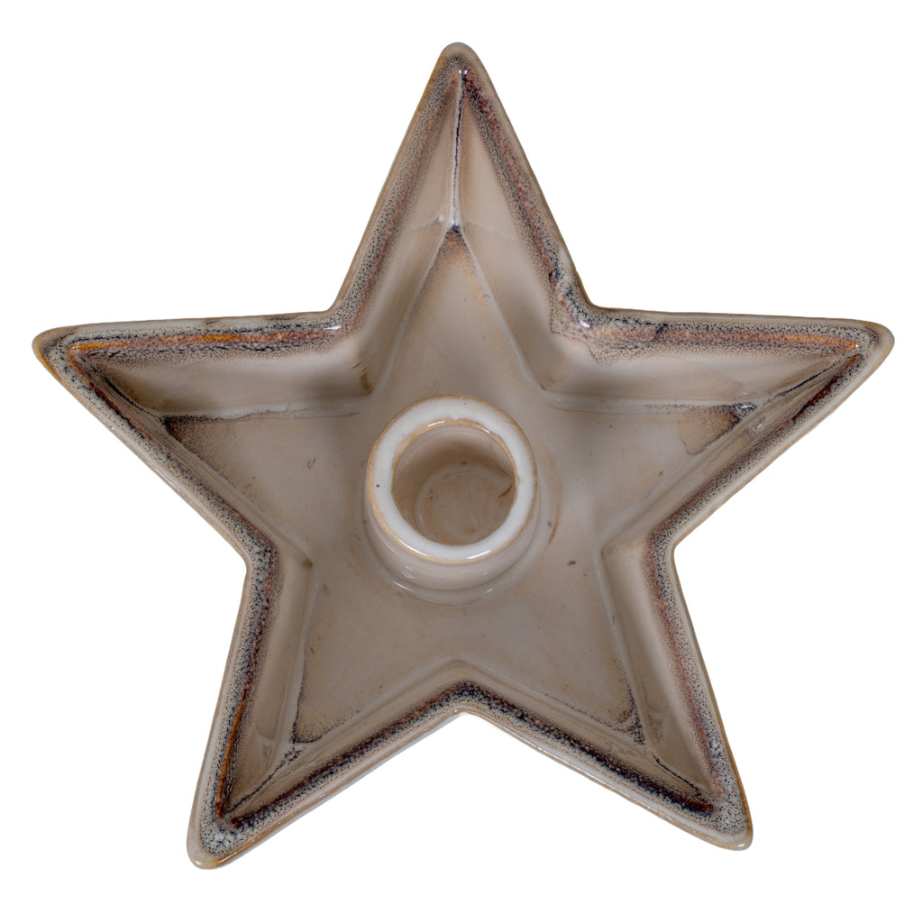 Small Solace Star Candle Holder - White