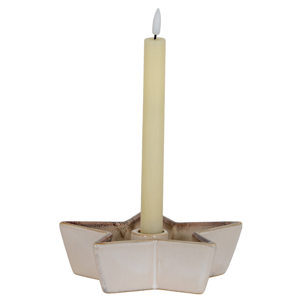 Small Solace Star Candle Holder - White