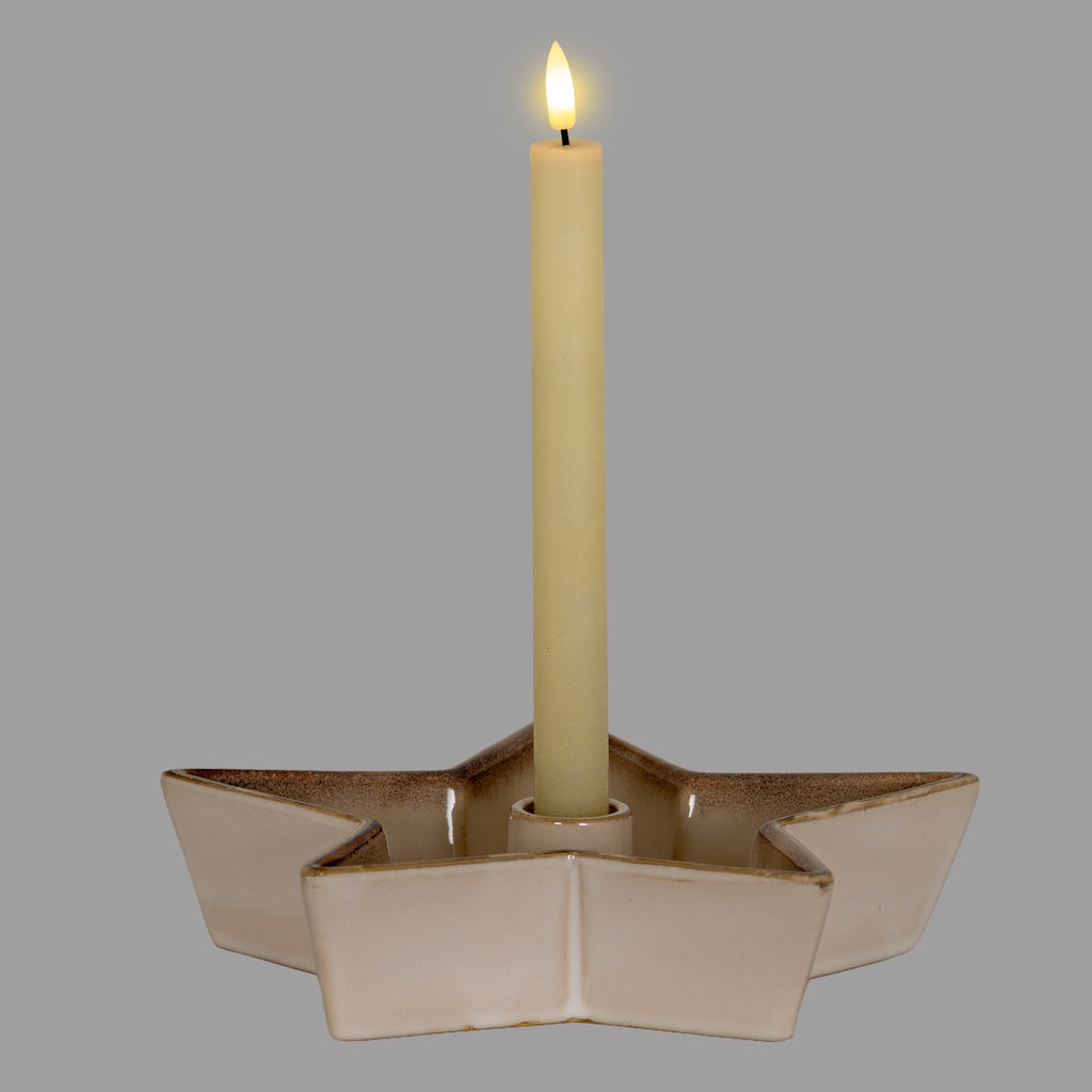 Large Solace Star Candle Holder - White