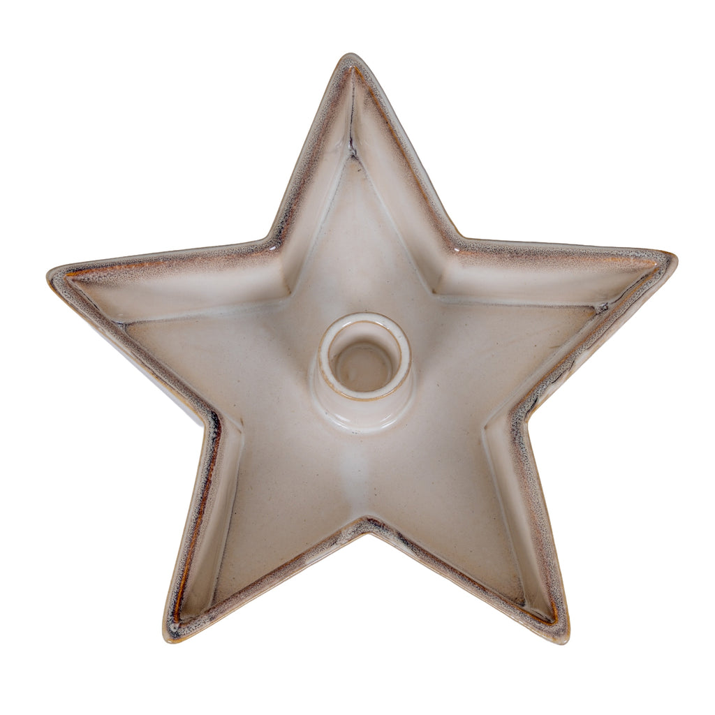 Large Solace Star Candle Holder - White