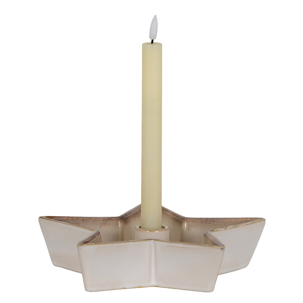Large Solace Star Candle Holder - White