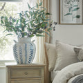 Blue Flora Amphora Jug Vase - White