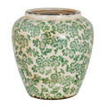 Large Green Clover Olpe Vase - White