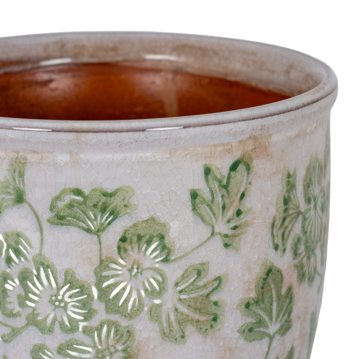 Small Green Clover Planter Pot - White
