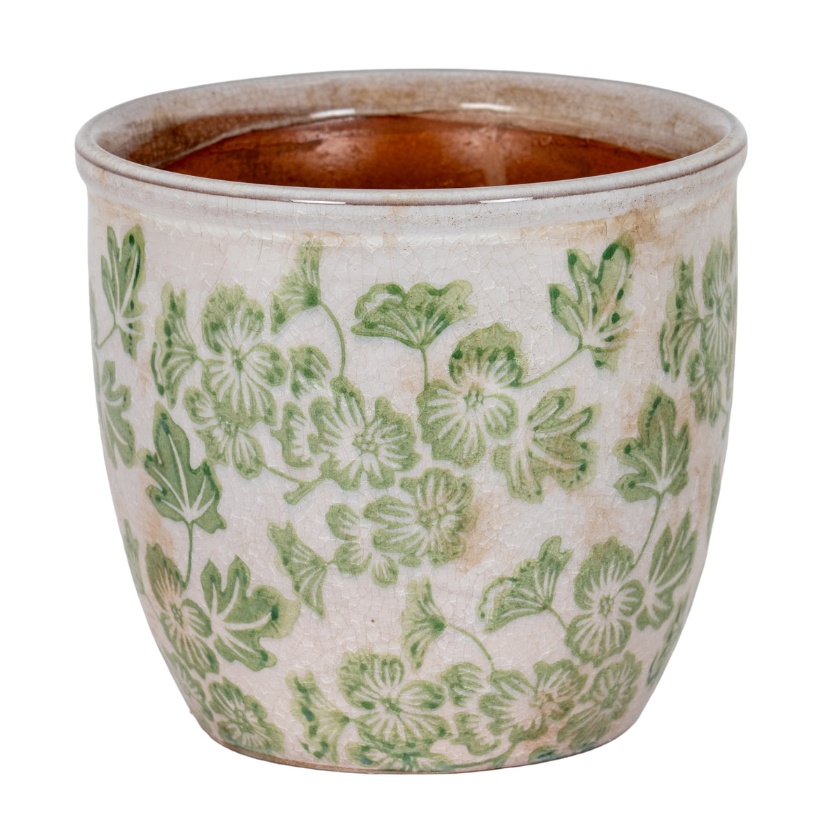 Small Green Clover Planter Pot - White