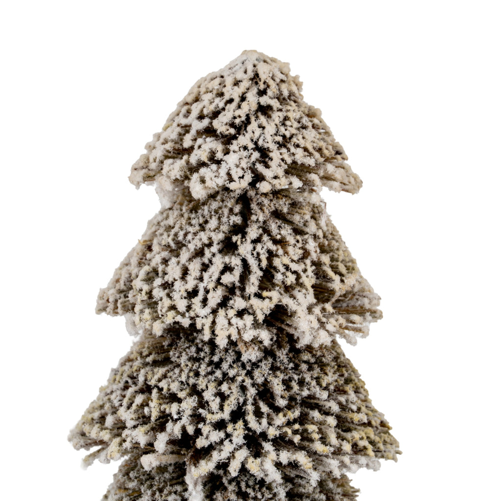Medium Tiered Snowy Brush Tree - Brown