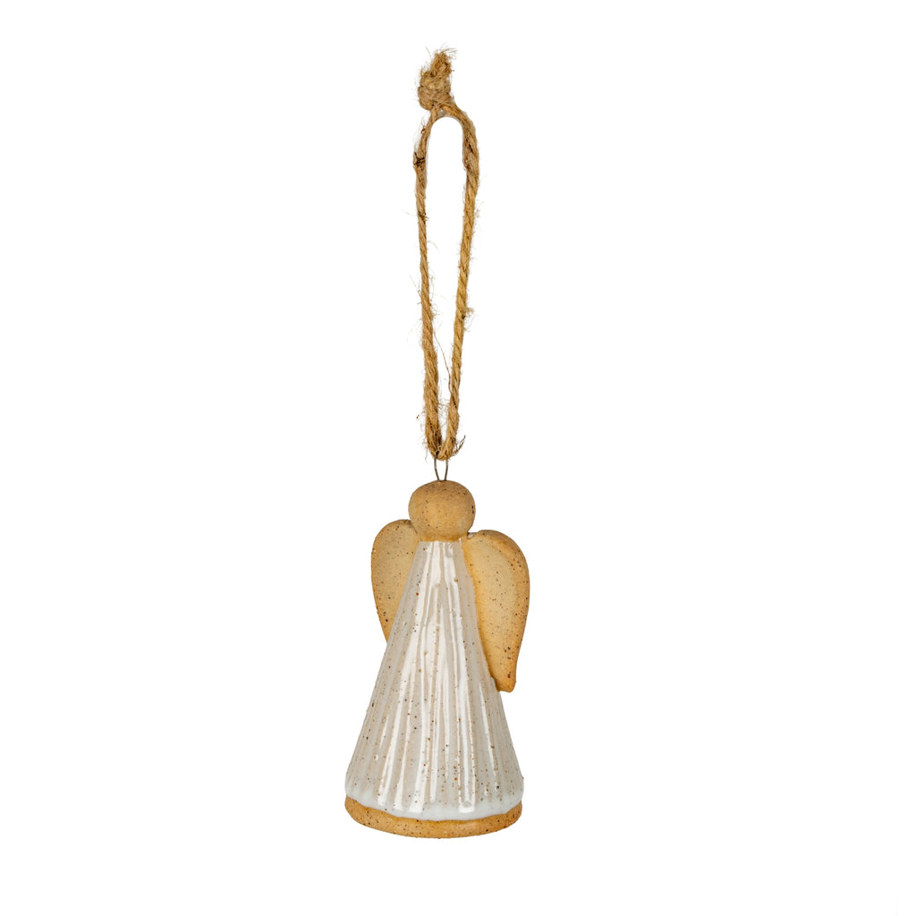 Flurry Angel Ceramic Tree Ornament - White