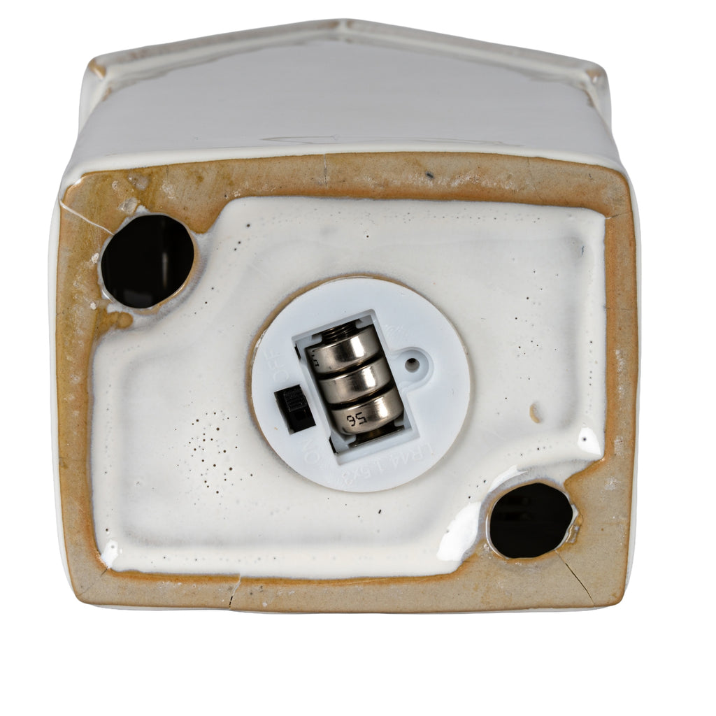 Alora Ceramic Large Townhouse with Led Light - White