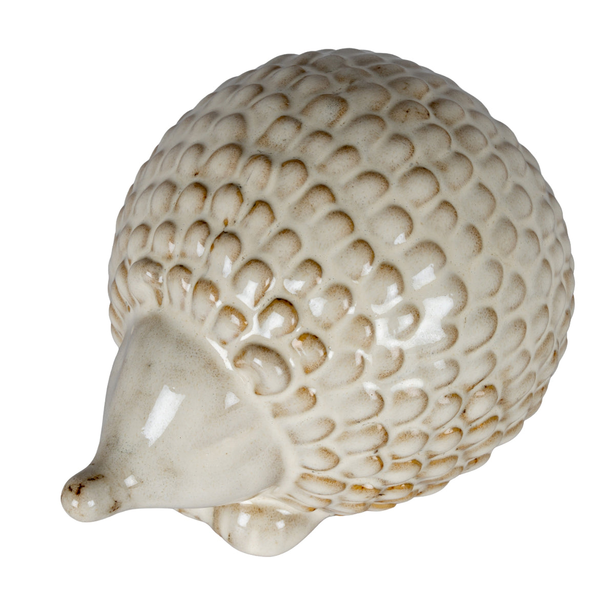 Alora Ceramic Round Medium Hedgehog - White