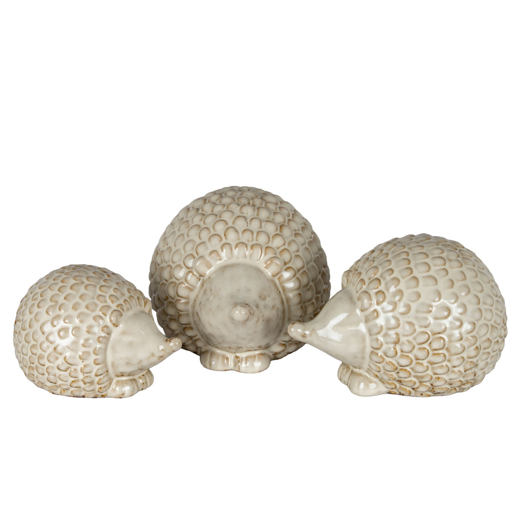 Alora Ceramic Round Medium Hedgehog - White