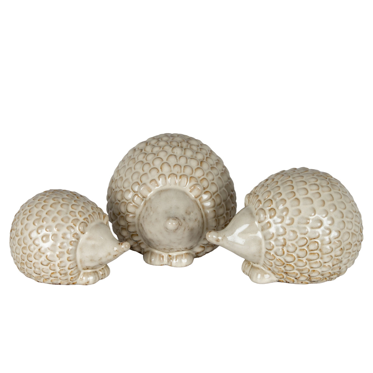 Alora Ceramic Round Medium Hedgehog - White