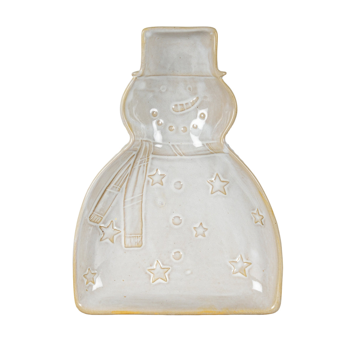 Alora Ceramic Snowman Dish - White