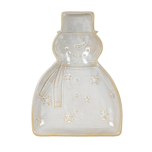 Alora Ceramic Snowman Dish - White