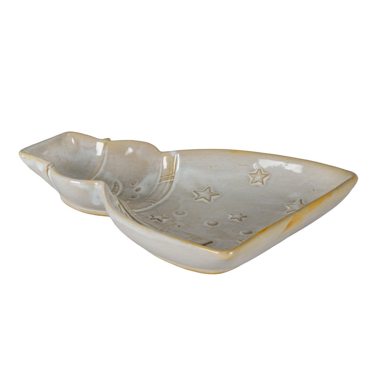 Alora Ceramic Snowman Dish - White