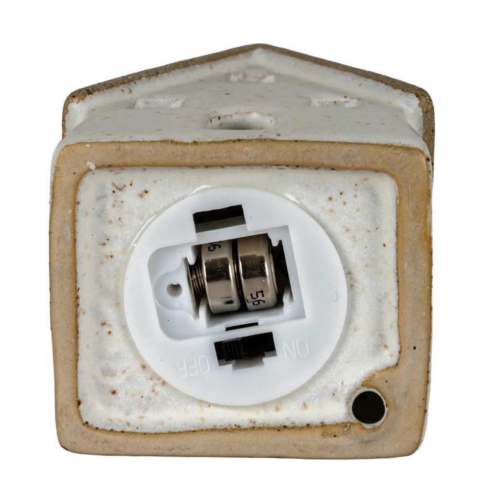 Alora Ceramic Large Town Cottage with Led Lights - White
