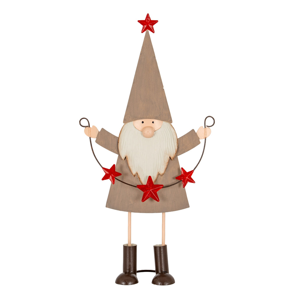 Cheeky Metal Elf with Star Garland - Brown