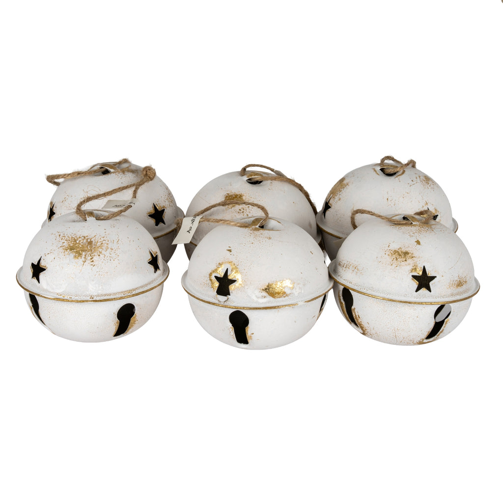Twelve Metal Nordic Bells In Wooden Box - White