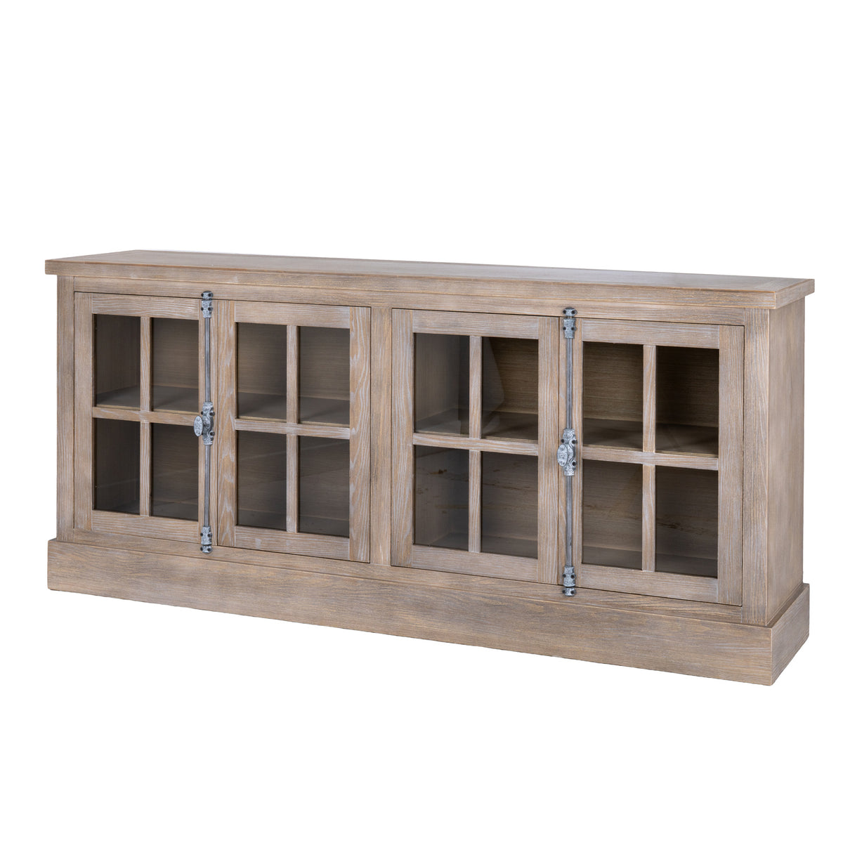 Haldon Collection 4 Door Glazed Sideboard - Brown