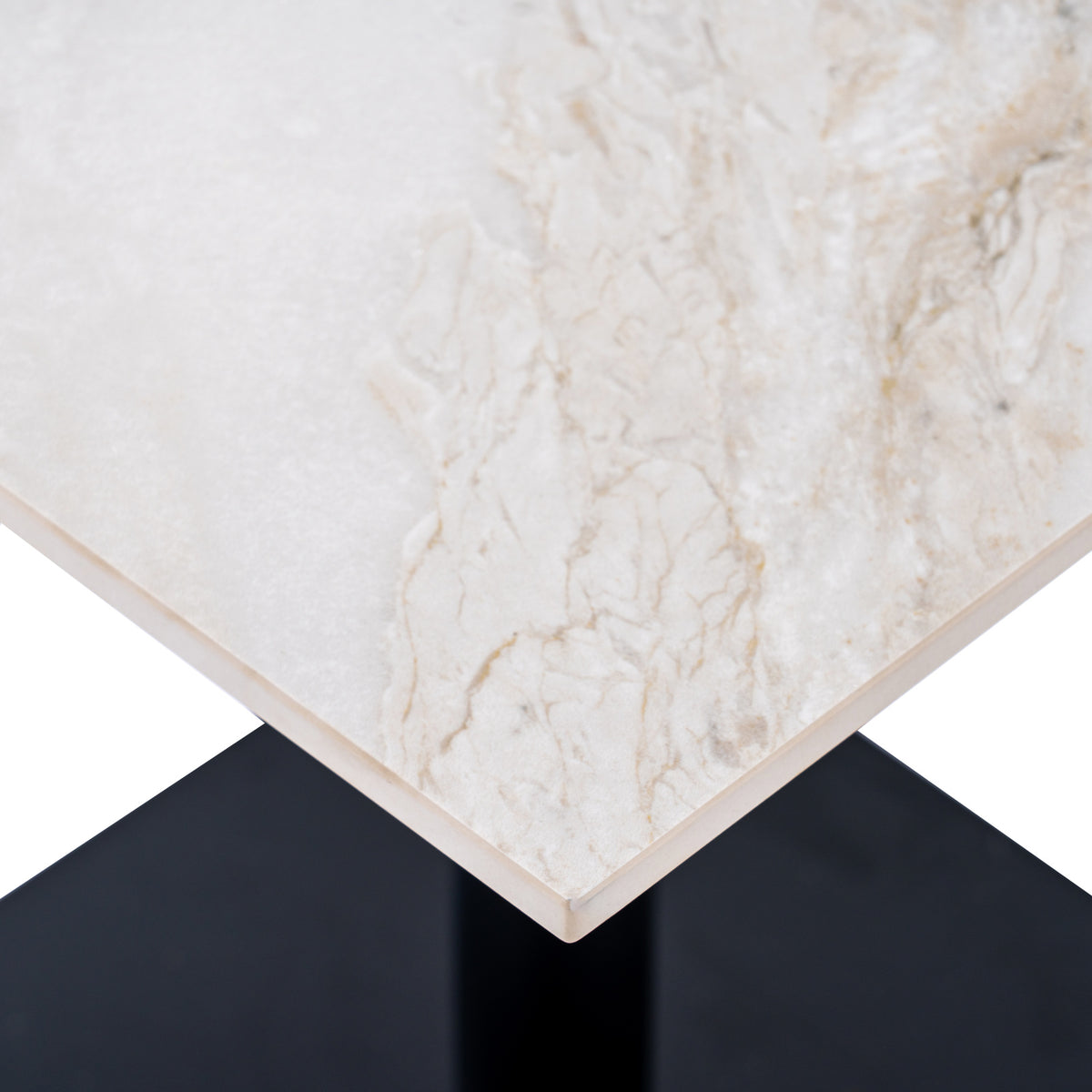 Romanby Stone Large Square Dining Table - White