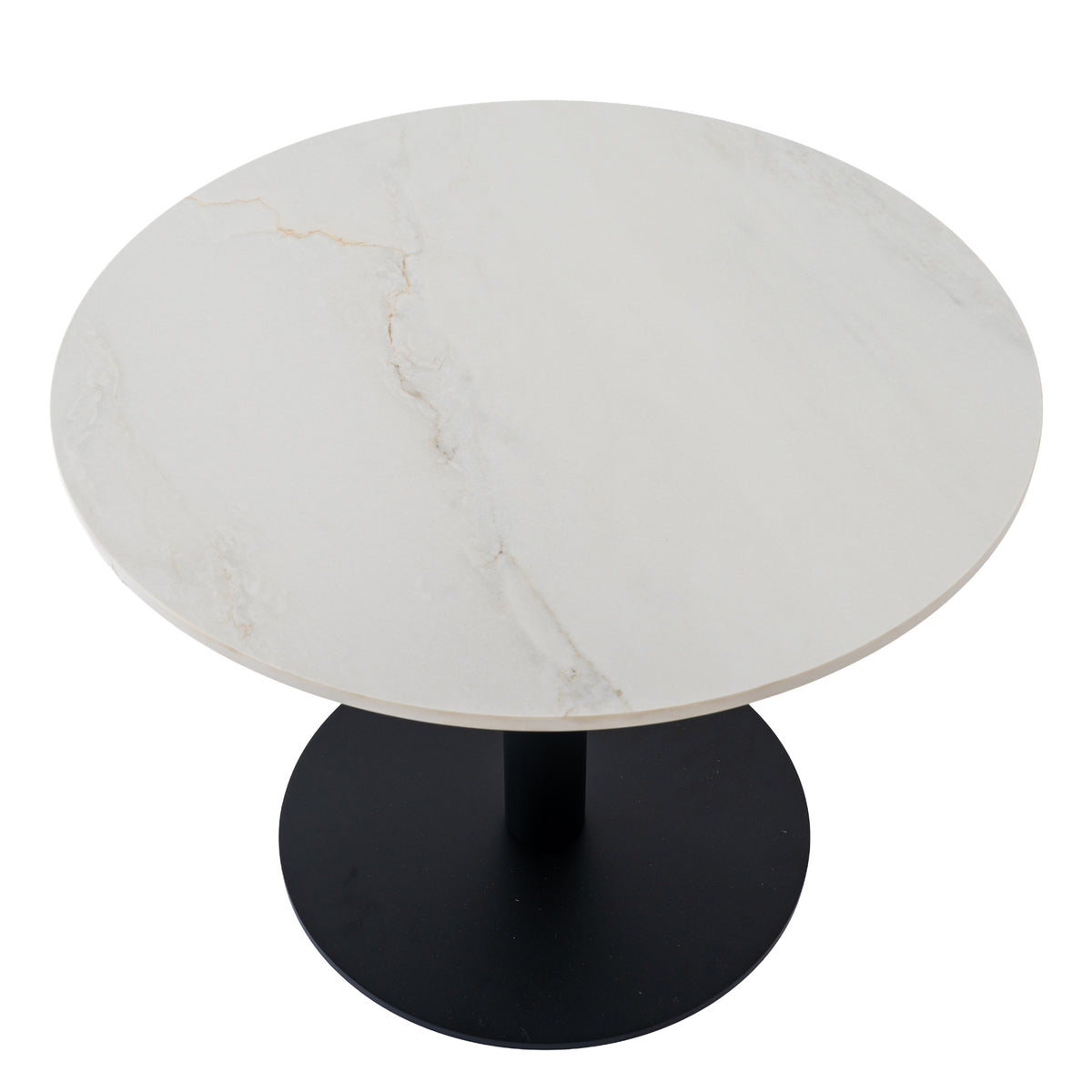 Romanby Stone Round Coffee Table - White