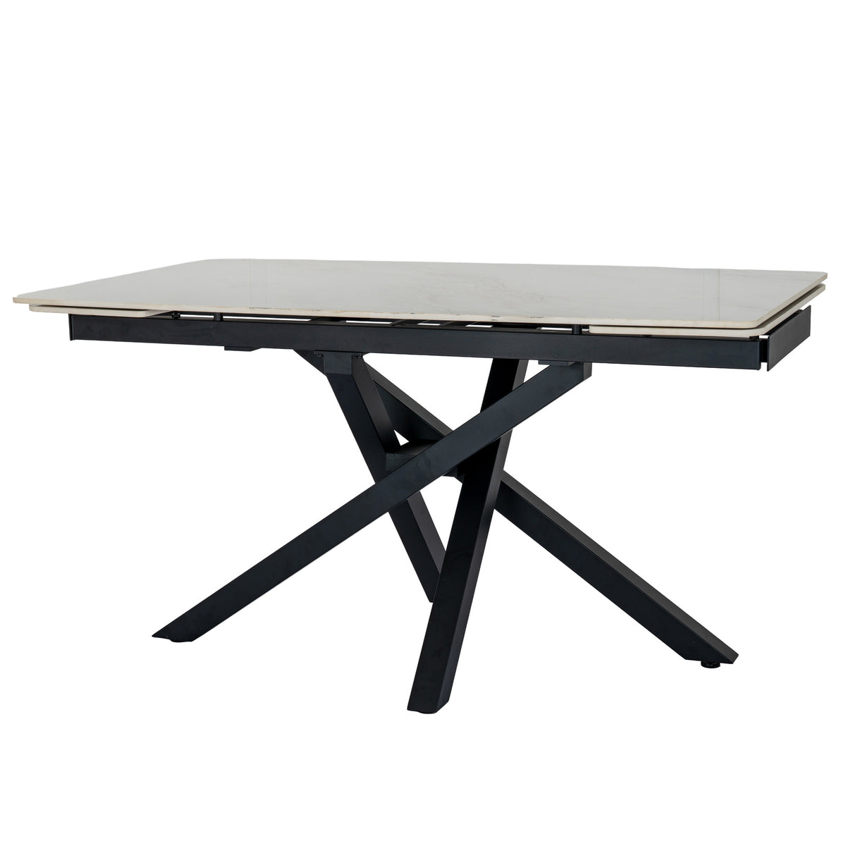 Romanby Stone Extending Dining Table - White