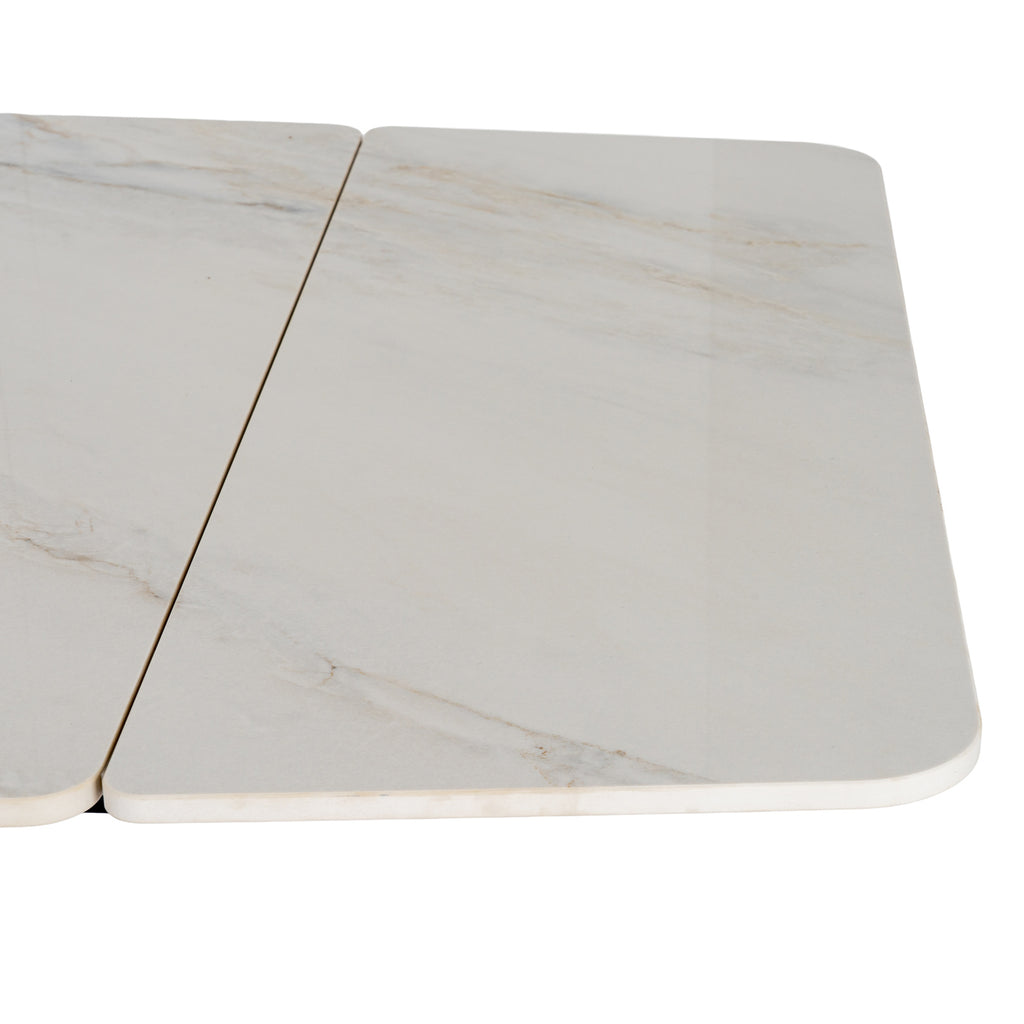 Romanby Stone Extending Dining Table - White