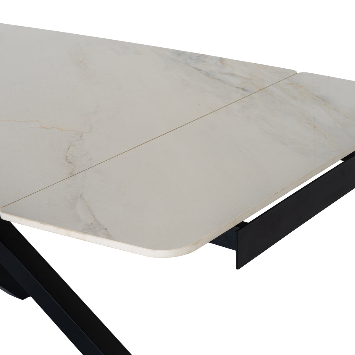 Romanby Stone Extending Dining Table - White