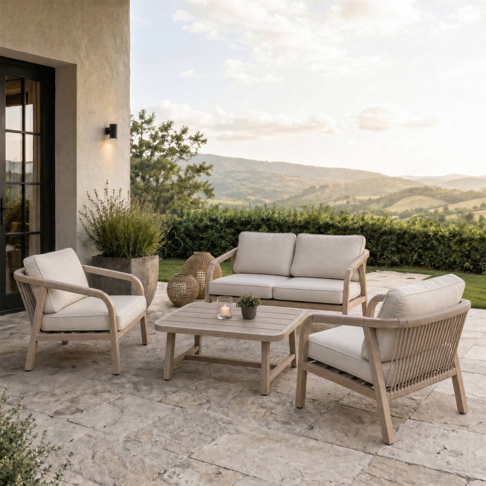 Harlow Collection Outdoor 4 Seater Lounge Set
